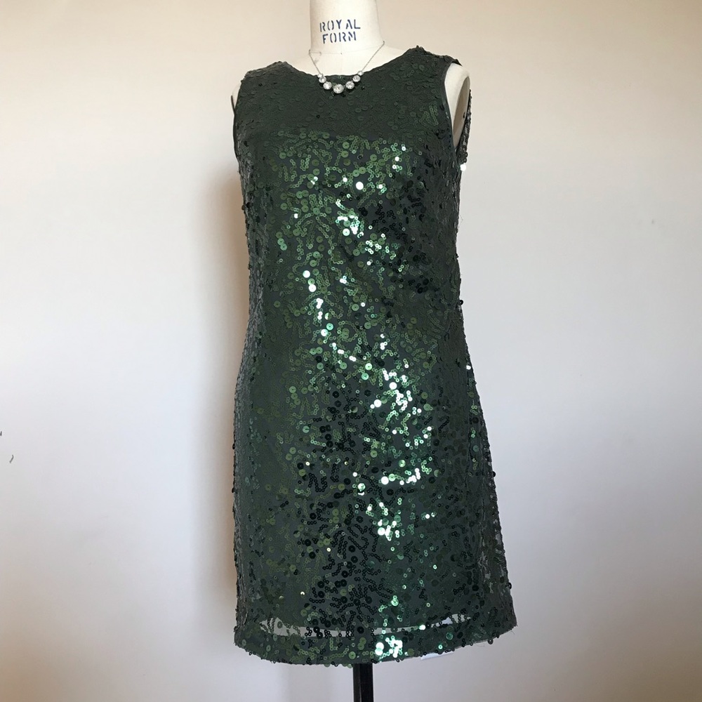 green sequin jessica simpson dress, size 6.